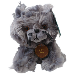 PLUSZAK MASKOTKA KOTEK UROCZA PRZYTULANKA MIĘKKA 18 cm KOT PERSKI SZARY