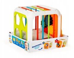 SZNURECZKOWY SORTER KSZTAŁTÓW KOSTKA SENSORYCZNA ROZWIJAJĄCA MOTORKĘ DUMEL