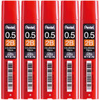 WKŁADY DO OŁÓWKA AUTOMATCZNEGO GRAFITY 0.5mm 2B PENTEL AIN STEIN - 5 szt.