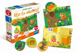 KTO TU MIESZKA? GRA PLANSZOWA DOBIERANKA EDUKACYJNA ZWIERZĄTKA GRANNA
