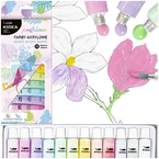 FARBY AKRYLOWE SZKOLNE DO MALOWANIA PASTELOWE 12 KOLORÓW x 12 ml KIDEA