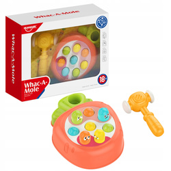 GRA ZRĘCZNOŚCIOWA ZBIJAK Z MŁOTKIEM DLA MALUCHA WHACK-A-MOLE ROBACZKI