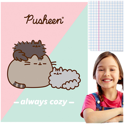 ZESZYT W KRATKĘ A5/32 KARTKI LAMINOWANY MAJEWSKI PUSHEEN KOTEK - 4 sztuki