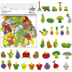 NAKLEJKI PIANKOWE SAMOPRZYLEPNE WARZYWA OGRÓD 108 SZTUK TITANUM