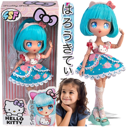 LALKA PRETTY PINK HELLO KITTY MANGA MODA JAPOŃSKA PRZEGUBOWA TURKUSOWA