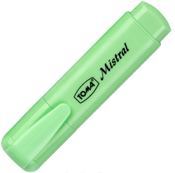 ZAKREŚLACZ BIUROWY SZKOLNY TOMA MISTRAL PISAK ZIELONY PASTELOWY - 10 sztuk