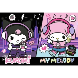 PUZZLE KUROMI RZĄDZI 160 ELEMENTÓW HELLO KITTY UKŁADANKA TREFL 15430
