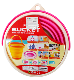 WIADRO SKŁADANE WIADERKO SILIKONOWE UNIWERSALNE DO PIASKU NA WODĘ RÓŻOWE