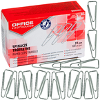 SPINACZE BIUROWE TRÓJKĄTNE OFFICE PRODUCTS 31mm SREBRNE 100 SZTUK