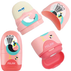 TEMPERÓWKA Z POJEMNIKIEM I GUMKĄ DO ŚCIERANIA PAW PTAK RÓŻOWA PEACOCK MILAN