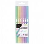 FLAMASTRY PASTELOWE PĘDZELKOWE DWUSTRONNE 6 KOLORÓW 2 KOŃCÓWKI - KIDEA