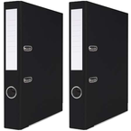SEGREGATOR A4/50mm Z DŹWIGNIĄ SZYNĄ BASIC-S PP CZARNY Z ETYKIETĄ - 2 sztuki