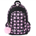 PLECAK SZKOLNY TRZYKOMOROWY 20L STRIGHT BP-26 RÓŻOWA SZACHOWNICA + NAKLEJKI