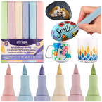 MARKERY AKRYLOWE TRÓJKĄTNE KOŃCÓWKA PĘDZELKOWA 6 PASTELOWYCH KOLORÓW STRIGO