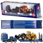 METALOWY TIR MAN TGX XXL Z ŁADOWARKĄ JCB RADLADER NA LAWECIE SIKU 1790 1:87