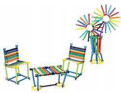 KREATYWNE KLOCKI MAŁYCH GENIUSZY PATYKI KONSTRUKCYJNE SŁOMKI 360 EL. ASKATO