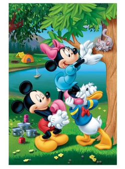 PUZZLE PIKNIK Z DONALDEM MYSZKA MIKI I MINNIE 60EL