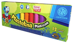 PLASTELINA SZKOLNA OKRĄGŁA 12 KOL BS STARS - ASTRA