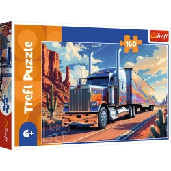 PUZZLE 160 CIĘŻARÓWKA W TRASIE TIR USA SAMOCHÓD UKŁADANKA TREFL 15413