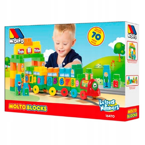 KLOCKI EDUKACYJNE POCIĄG Z LITERKAMI 70 EL MOLTO