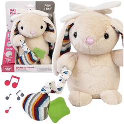 PLUSZAK MASKOTKA PRZYTULANKA Z POZYTYWKĄ WYCISZAJĄCA USYPIACZ KRÓLICZEK