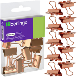 KLIPSY BIUROWE DO PAPIERU NA DOKUMENTY RÓŻOWE ZŁOTO 10 SZTUK 19 mm BERLINGO