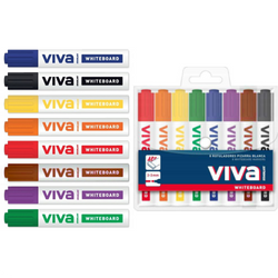 MARKERY DO TABLICY SUCHOŚCIERALNEJ KOLOROWE SZYBKOSCHNĄCE 8 KOLORÓW VIVA