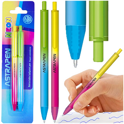 DŁUGOPIS AUTOMATYCZNY NIEBIESKI ASTRA GRADIENT NEON SOFT TOUCH 0.7mm 2 SZT.