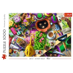PUZZLE 1000 PORZĄDKI W OGRODZIE KWIATY SADZENIE UKŁADANKA TREFL 10927