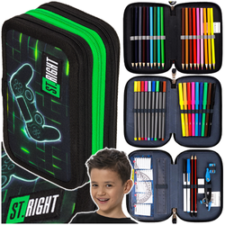 PIÓRNIK SZKOLNY Z WYPOSAŻENIEM POTRÓJNY ST.RIGHT PC-05 DLA GRACZA NEON PAD