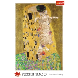 PUZZLE 1000 ELEMENTÓW PURRFEKCYJNY POCAŁUNEK KOT UKŁADANKA TREFL 10957
