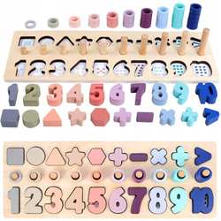 SORTER MATEMATYCZNY DREWNIANY EDUKACYJNY NAUKA LICZENIA CYFERKI ASKATO