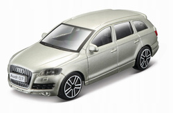 AUDI Q7 SREBRNE METALOWE AUTO SUV MODEL KOLEKCJONERSKI BBURAGO 1:43