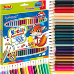 KREDKI DWUSTRONNE BAMBINO OŁÓWKOWE TRÓJKĄTNE TRÓJKĄTNE 24/48 KOLORÓW