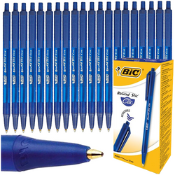 DŁUGOPIS AUTOMATYCZNY NIEBIESKI BIUROWY 1mm BIC ROUND STIC CLIC - 20 szt.