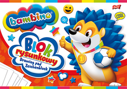 BLOK RYSUNKOWY BIAŁY SZKOLNY A4 20 KARTEK BAMBINO 80g NA PLASTYKĘ - 2 szt.