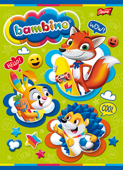 ZESZYT BAMBINO A5 16 KARTEK KRATKA UNIPAP SZKOLNY LAMINOWANY - 2 szt.