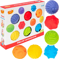 KULE SENSORYCZNE SMILY PLAY ANTYSTRESOWE EDUKACYJNE PIŁECZKI TRENING RĄCZKI