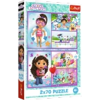 PUZZLE 2x70 KOCI DOMEK GABI BAW SIĘ Z GABBY UKŁADANKA 34438 TREFL