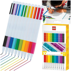 LEGO DŁUGOPISY ŻELOWE Z ELEMENTAMI KLOCKÓW ZESTAW 10 KOLORÓW