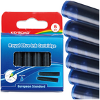 NABOJE DO PIÓRA KEYROAD NIEBIESKIE WKŁADY ATRAMENTOWE DO PIÓRA 6 sztuk