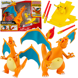 POKEMON CHARIZARD PIKACHU FIGURKI INTERAKTYWNE WYRZUTNIA ŚWIECI 50 REAKCJI