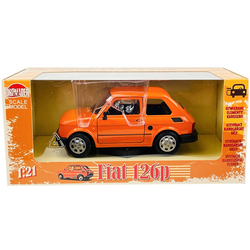 AUTO SAMOCHÓD FIAT 126P MALUCH METALOWY KOLEKCJONERSKI WELLY 1:21 POMARAŃCZ
