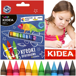 KREDKI SZKOLNE GRAFIONOWE 12 INTENSYWNYCH KOLORÓW DERFORM KIDEA
