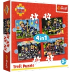 PUZZLE 4w1 STRAŻAK SAM: PRZYGODY STRAŻAKA SAMA UKŁADANKA TREFL 34632