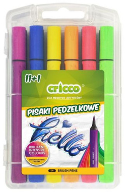 FLAMASTRY PISAKI PĘDZELKOWE KALIGRAFIA 11+1 CRICCO