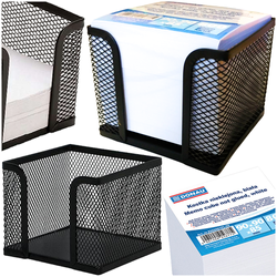 POJEMNIK NA KARTECZKI ORGANIZER METALOWY 95x95 Q-CONNECT + KARTECZKI DONAU