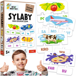 GRA EDUKACYJNA DLA DZIECI SYLABY MAŁY ODKRYWCA UKŁADANKA TREFL 02813