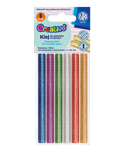 PISTOLET DO KLEJU NA GORĄCO PODSTAWKA + KLEJ PRZEZROCZYSTY BROKATOWY ASTRA