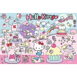 PUZZLE 300 ELEMENTÓW HELLO KITTY CUKIERKOWY ŚWIAT UKŁADANKA 23031 TREFL